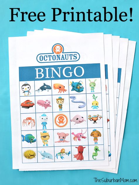 Octonauts Birthday Party Free Printable Bingo Game Octonauts Craft, Party Games Indoor, Octonauts Cake, Octonauts Birthday Party, Games Indoor, Octonauts Party, Birthday Party Goodie Bags, Printable Bingo Games, The Octonauts