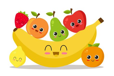 Cool fruit set Fruit Clipart, Cartoon Fruit, Fruit Cartoon, Fruits Drawing, Funny Fruit, Fruit Picture, Fruits Images, Do Cute, Fruit Photography