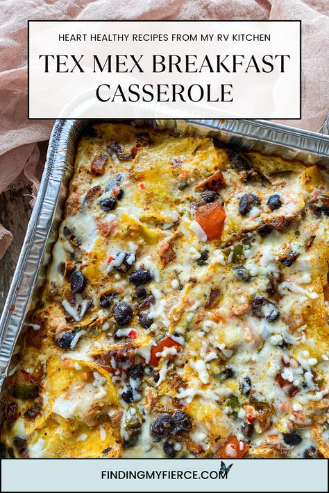 Tex Mex breakfast casserole Tex Mex Breakfast Casserole, Tex Mex Breakfast, Heart Healthy Breakfast, Dash Diet Recipes, Mind Diet, Cooking Black Beans, Dash Diet, Breakfast Recipes Casserole, Heart Healthy Recipes