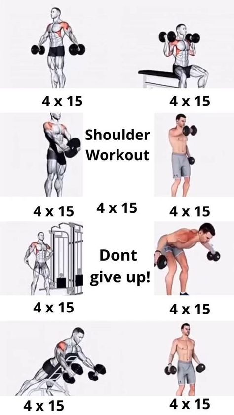 Shoulder Day Workout, Workouts Routines, Shoulder Workout Routine, Back And Shoulder Workout, Best Shoulder Workout, Workout Gym Routine, Bodybuilding Workouts Routines, Best Gym Workout, Dumbell Workout