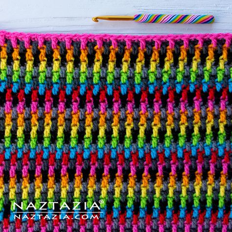 Moss Crochet Stitch, Rainbow Crochet Blanket Pattern, Moss Stitch Pattern, Crochet Pot Holders Free Pattern, Crochet Mosaic, Chunky Crochet Blanket, Mosaic Crochet, Crochet Collection, Rainbow Crochet