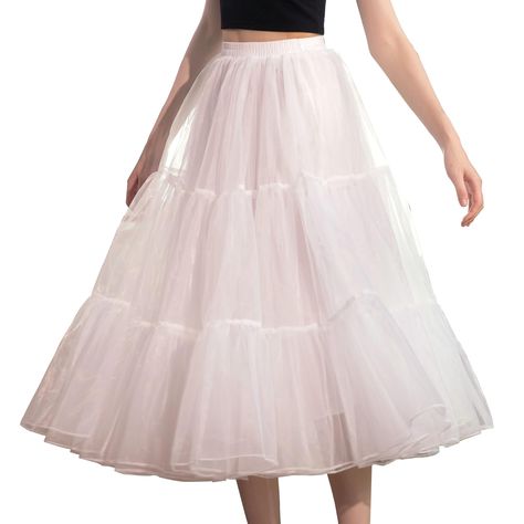 White Petticoat, Petticoat Skirt, Circle Skirt Dress, Skirt Tulle, White Long Skirt, Tulle Tutu Skirt, Long Skirts For Women, Tulle Tutu, Women Skirts