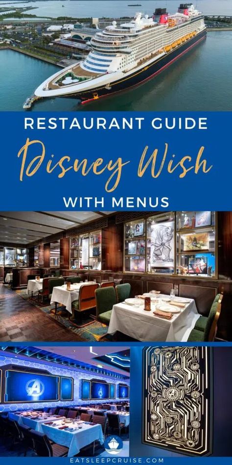 disney cruise, disney wish, restaurants and menus Cruise Checklist, Cruise Food, Disney Wish, Disney Cruise Tips, Cruise Essentials, Cruise Excursions, Dinner Cruise, Norwegian Cruise Line, Cruise Destinations