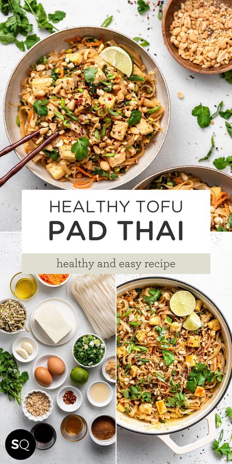 This fast and easy Tofu Pad Thai recipe comes together in 30 minutes with simple ingredients like rice noodles, lime, peanut butter, and fresh herbs. 30-Minute Vegetarian Tofu Pad Thai Recipe. Easy Pad Thai for Dinner and Lunch. Simple Recipe. | Full of Protein | Simply Quinoa Quinoa Pad Thai, Easy Healthy Pad Thai, Meal Prep Pad Thai, Rice Noodle Pad Thai, Fresh Vegetarian Dinner, Low Calorie Pad Thai Recipe, Tofu Thai Recipes, Tofu Pad Thai Recipe Easy, Pad Thai Tofu Recipe