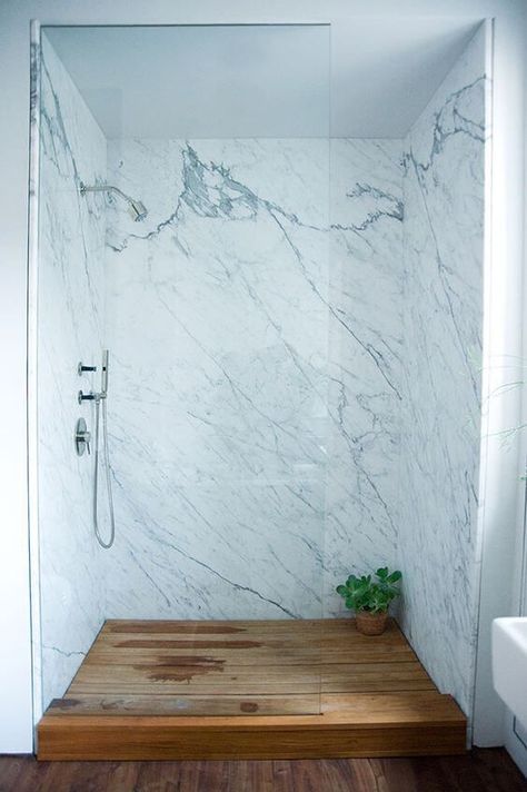 Groutless shower ideas | Katrina Chambers | Bloglovin’ Bilik Air Kecil, Marble Walls, Makeover Kamar Mandi, Bathroom Shower Walls, Bathroom Wall Panels, Shower Wall Panels, Bathroom Remodel Shower, Shower Tile Designs, Tile Ideas