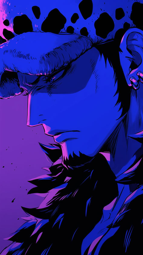 trafalgar D law from one piece in purple and blue light One Piece Law Aesthetic, D Law Trafalgar, Pirate Wallpaper Iphone, Trafalgar Law Wallpapers Iphone, Law Trafalgar Wallpaper, One Piece Blue Wallpaper, One Piece Halloween Wallpaper, Subtle One Piece Wallpaper, One Piece Wallpaper Law