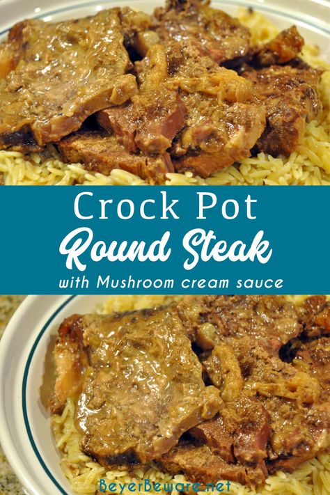 Top Round Steak Crockpot Recipes, Eye Of Round Steak Recipes Crockpot, Steak Crock Pot Recipes, Crock Pot Round Steak, Tenderized Round Steak Recipes, Crockpot Round Steak Recipes, Beef Round Steak Recipes, Steak Crockpot, Tenderized Round Steak