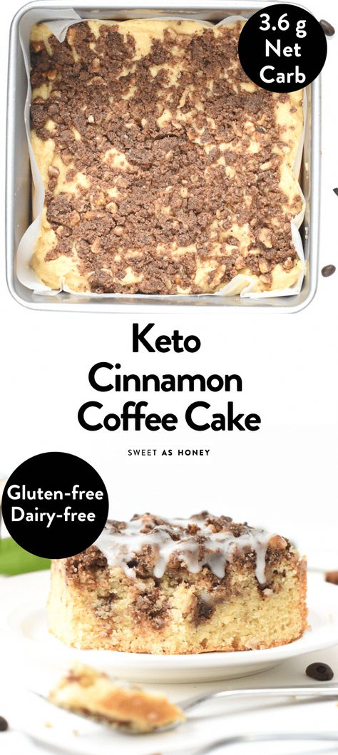 Keto Coffee Cake, Low Carb Fast Food, Low Carb Granola, Keto Cinnamon, Cinnamon Coffee Cake, Low Carb Cake, Postre Keto, Low Carb Muffins, Keto Coffee