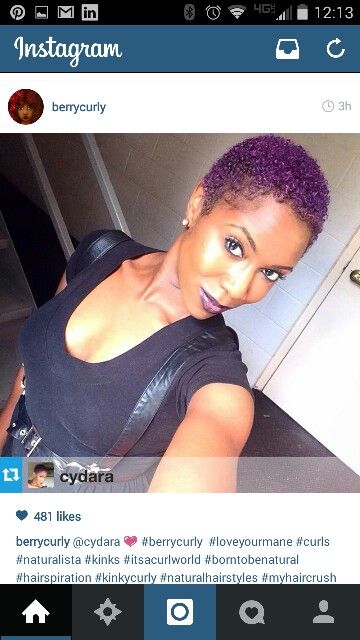 Short and Purple! Purple Twa Natural Hair Black Women, Royal Purple Hair Color, Dark Skin Hair Color Ideas Black Women Short Natural Hair, Purple Twa, Purple Short Hair, Twa Natural Hair, Purple Natural Hair, Natural Hair Black Women, Big Chop Natural Hair