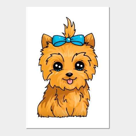 I Love My Yorkshire Terrier -- Choose from our vast selection of art prints and posters to match with your desired size to make the perfect print or poster. Pick your favorite: Movies, TV Shows, Art, and so much more! Available in mini, small, medium, large, and extra-large depending on the design. For men, women, and children. Perfect for decoration. Draw So Cute Dog, Doodles Kawaii, Dog Drawing Simple, Kawaii Girl Drawings, Arte Do Kawaii, Kawaii Disney, 디즈니 캐릭터, Cute Kawaii Animals