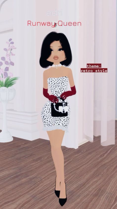 dress to impress - retro style outfit👜 Dress To Impress Roblox Game Retro Style, Dress To Impress Outfits Retro Style, Retro Glamour Dti Outfit, Retro Style Dress To Impress Outfit, Dti Theme Retro Style, Dti Roblox Retro Style, Retro Style Dti Outfits, Retro Glamour Dress To Impress Outfit, Retro Dti Outfit