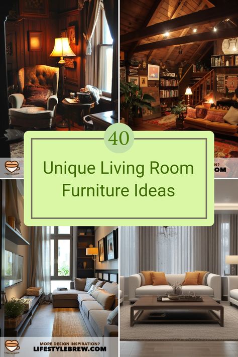 Transform your living space with these stunning furniture ideas! Explore versatile layouts, stylish color schemes, and innovative design selections to elevate your living room. Whether you're on a budget or aiming for luxury, these 40 unique ideas will inspire your next home project. From modern to vintage, find out how the right furniture can not only complement your interior decor but also improve functionality and comfort. Upgrade your space today with easy, stylish solutions suitable for any personal style! Mixing Vintage And Modern Furniture, Wood Furniture Colors, Living Room Furniture Designs, Furniture Styles Guide, Mismatched Living Room Furniture, Unique Living Room Furniture, Living Room Furniture Ideas, Unique Living Room, Room Furniture Ideas