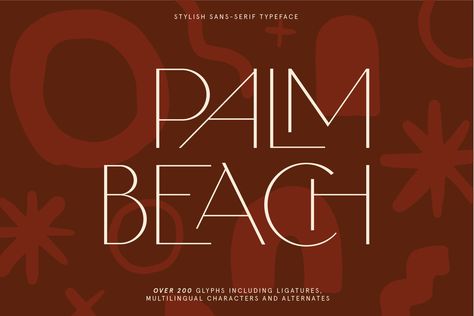 Palm Beach Ligature Summer Font Duo by Studio Aurora on @creativemarket Beach Fonts, Summer Font, Feminine Fonts, Minimalist Font, Book Titles, Font Duo, Sans Serif Typeface, Display Fonts, Handmade Font