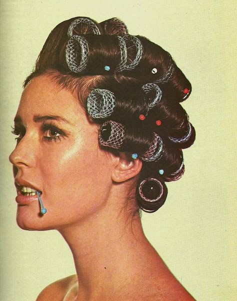 I remember having to have my hair put up in curlers like these - and then having to SLEEP on them - and the damn curls STILL only stayed in about 2 hours!!!  1969    Model photographed by Scoop-Bourdin for the Beauty Editorial.  French Fashion Magazine: Jardin des Modes,August 1969. Vintage Memory, Roller Set, Those Were The Days, Hair Rollers, I Remember When, Vintage Hair, My Memories, Good Ole, Beauty Editorial