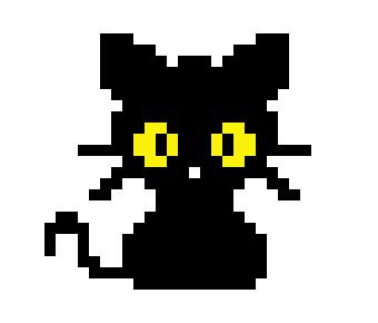 Black Cat | Pixel Art Maker Cat Pixel Art Grid, Pixel Black Cat, Pumpkin Pixel Art, Black Pixel Art, Black And White Pixel Art, Pixel Art Black, Black Cat Pixel Art, Pixel Art Cat, Black Cat On Pumpkin