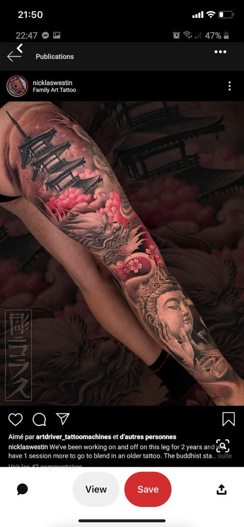 Gautama Buddha Tattoo, Chinese Sleeve Tattoos, Buddha Tattoo Meaning, Tattoos Buddha, Thigh Sleeve Tattoo, Tattoo Buddha, Cute Buddha, Buddha Tattoo Sleeve, Tattoo Chinese