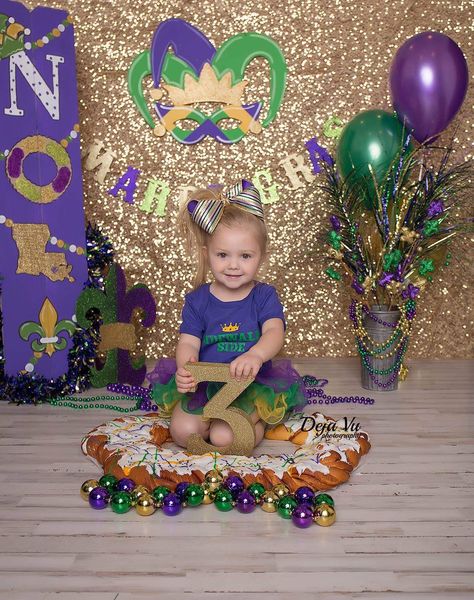 Mardi Gras Birthday Party For Kids, Mardi Gras Baby Photo Shoot, Mardi Gras 1st Birthday Party, Mardi Gras First Birthday, Mardi Gras Baby Announcement, Holiday Photoshoot, Monthly Photos, Mini Session, Mini Sessions