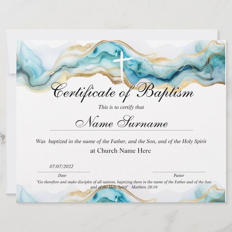 Baptism Certificate Printable, Matthew 28 19, Baby Dedication, Baby Baptism, Holy Spirit, Created By, Stars