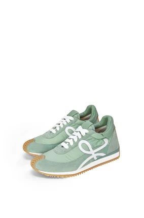 Loewe Flow Runner Outfit, Loewe Sneakers, Loewe Flow Runner, Runner Outfit, L Monogram, Runners Outfit, Loewe Logo, Khaki Green, Bags Accessories