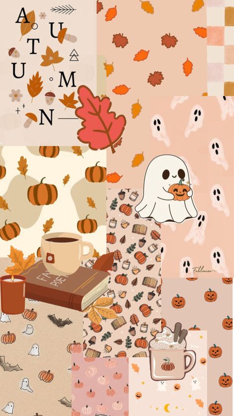 Fall/halloween wallpaper collage Fall Collage Wallpaper, Fall Halloween Wallpaper, Halloween Wallpaper Cute, Wallpaper Collage, Fall Wallpaper, Halloween Wallpaper, Phone Wallpapers, Fall Halloween, Phone Wallpaper