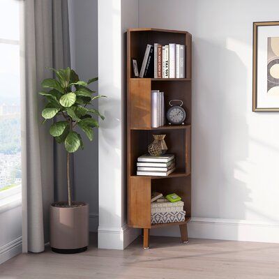 Corner Book Rack, Small Corner Bookshelf, Corner Book Shelf, Bookshelf Corner, Corner Stand, Corner Bookshelf, Storage Clothes, Shelf For Living Room, 4 Shelf Bookcase