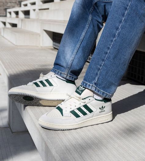 Adidas Centennial 85 Low, Adidas Concord, Green Adidas Shoes, Adidas Centennial, Team Dark, Adidas White Sneakers, White Sneakers Men, Adidas Sneakers Mens, Adidas Originals Mens