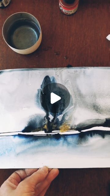 Claudia Drexhage on Instagram: "Exploring the possibilities of gold ink 🖌️ . .  . . . .  #atmosphericwatercolor #watercolor_daily  #watercolour_gallery #carveouttimeforart #creativelife #watercolorlandscape #inspiringwatercolors   #imaginarylandscape  #abstractwatercolor #watercolor_zone #watercolorist #abstractexpressionism #arteveryday #watercolorpaint #contemporarywatercolour #aquarelle #landscapepainting #watercolourart #watercolourlandscape #artshare_community #watercolorpainting #natureinspiredart #watercolor_world #modern_watercolor #watercolorlove #contemporarylandscape" Expressionism Watercolor, Modern Watercolor Paintings, Modern Watercolor Art, Watercolour Landscape, Contemporary Watercolor, Christmas Card Art, Modern Watercolor, Art Video, Contemporary Landscape