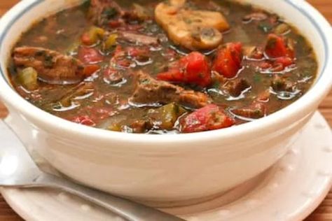 Leftover Roast Beef Italian Stew – Kalyn's Kitchen Leftover Roast Beef Recipes, Italian Stew, Leftover Roast Beef, Leftover Steak, Leftover Beef, Roast Beef Recipes, Low Carb Soup, Leftovers Recipes, Roast Beef