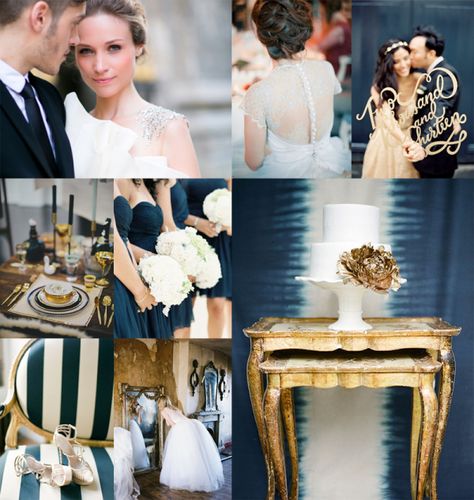 Dark Prussian Blue + Aged Gold - love these colors for Britt's wedding @Brittany Horton Ramirez Prussian Blue Wedding, Beulah Land, Navy Blue And Gold Wedding, Blue And Gold Wedding, Gold Photography, Gold Wedding Colors, Gold Inspiration, Elizabeth Anne, December Wedding