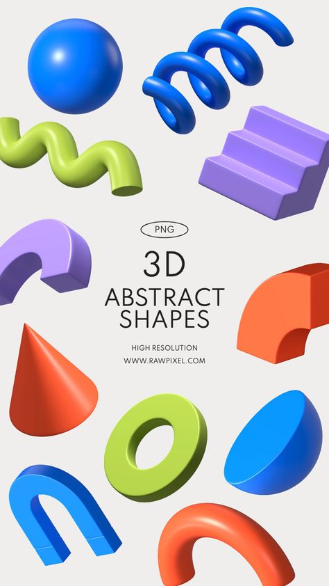 Discover simple and striking 3D abstract shapes for your minimal projects. Explore the collection at rawpixel.com 3d Shapes Illustration, Coil Spring Art, Abstract 3d Shapes, 3d Inspiration, Blue Spiral, Friends Time, Illustration Styles, 3d Abstract, Mood And Tone