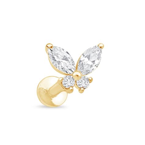 Adorn your ear with elegance and style with our Butterfly Gemstone Cartilage Earring. Crafted from 14k gold, this exquisite stud features a delicate butterfly design, perfect for adding a touch of charm to your look. Whether worn as a tragus earring, helix stud, or earlobe jewelry, its flat back ensures comfortable wear. A versatile and timeless piece, it makes a thoughtful gift for any occasion, adding a dash of sophistication to any ensemble. Embrace beauty and grace with our Butterfly Gemston Gold Band Engagement Rings, Gold Cartilage Earrings, Conch Piercing Jewelry, Helix Piercing Jewelry, Septum Piercings, Butterfly Earring, Tragus Earring, Butterfly Earrings Gold, Delicate Butterfly