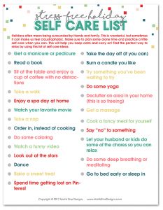 Using these 5 simple action steps we can eliminate holiday overwhelm had have a stress free holiday season. One thing we can do is self-care. YES, we need to take care of ourselves first in order to then take care of others. Use the free printable Self-Care Checklist to improve your holiday life. #selfcareideas #holidaystressmanagement Holiday Glow Up Checklist, Holiday Self Care Tips, January Self Care, December Prompts, Self Care Winter, Christmas Self Care, Holiday Self Care, Importance Of Self Care, Self Care Checklist