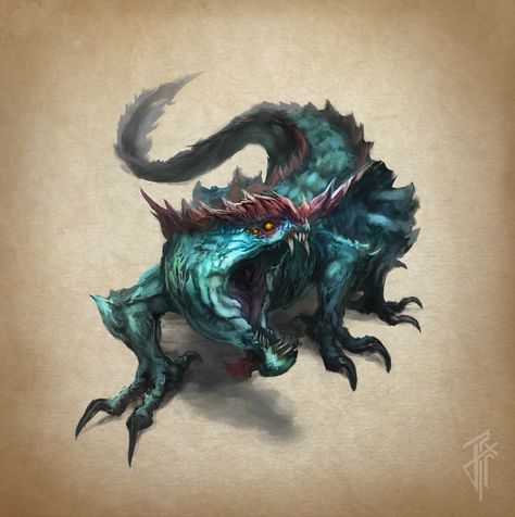 ArtStation - Basilisk, Julien Carrasco Lizard Monster Concept Art, Science Fiction Creatures, Beast Creature, Cool Monsters, Fantasy Beasts, Dnd Monsters, Dragon Pictures, Monster Concept Art, Alien Creatures