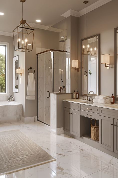 20 Master Bath Wet Room Ideas - Remodr Luxury Sauna Room, Coastal Vanity Bathroom, French Master Bath, Master Bath With Wet Room, Dream Bathrooms Luxury Master Bath, Master Bath Wet Room, Bath Wet Room, Master Bathrooms Luxury, Wet Room Ideas