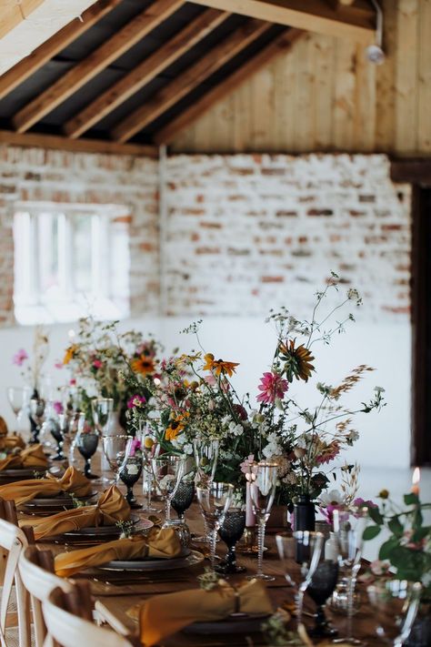 Wild Flower Wedding, Wildflower Wedding Theme, Cottage Wedding, Rustic Wedding Bouquet, Rustic Wedding Table, Wedding Flower Decorations, Wedding Table Decorations, Up North, Wildflower Wedding