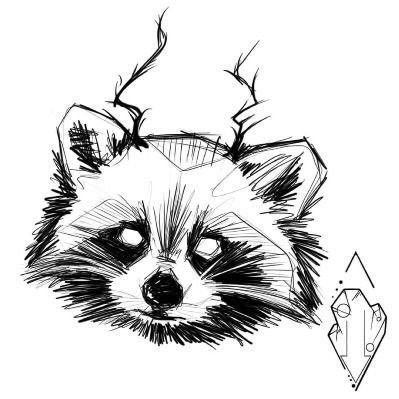 Racoon Sketch, Racoon Drawings, Racoon Drawing, Racoon Tattoo, Raccoon Drawing, Raccoon Tattoo, Magic Runes, Raccoon Art, Petit Tattoo