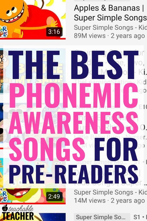 Letter Sound Songs For Kindergarten, Phonemic Awareness Songs, Learning Letter Sounds, Nursery Rhymes Preschool, Phonemic Awareness Activities, Reading Curriculum, Blend Words, Preschool Literacy, Phonological Awareness