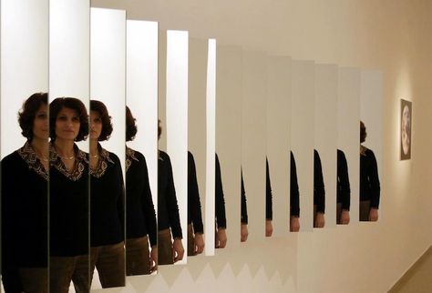 Striking Reflection Art Projection Installation, Mirror Illusion, Interaktives Design, Reflection Art, Mirror Installation, Hall Of Mirrors, 카페 인테리어 디자인, Mirror Artwork, Mirror Reflection