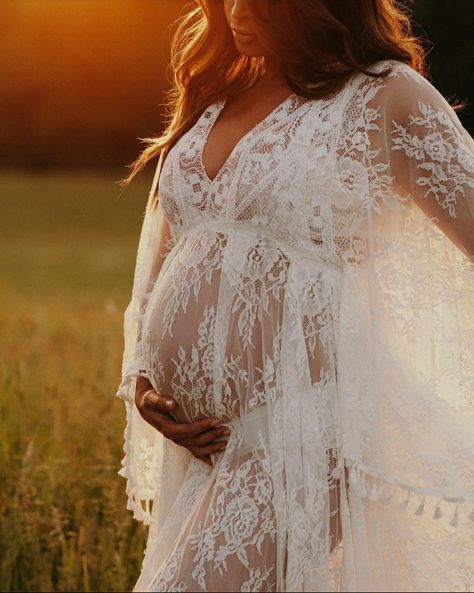 Maternity Photo Ideas and Inspiration | jordanvoth Maternity Shoot Lace Dress, Lace Maternity Photoshoot, Lace Dress Maternity Pictures, Maternity Photography Milk Bath, Lace Maternity Shoot, White Dress Maternity Shoot, Pregnant Pictures, Boho Maternity Photos, Bump Shoot