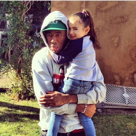 Tyler the Creator and baby wolf Chloe Clancy <3 Chloe Clancy, Tyler Baudelaire, Gap Tooth, Odd Future Wolf Gang, Kelly Johnson, Golf Aesthetic, Tyler The Creator Wallpaper, Baby Wolf, Flower Boy