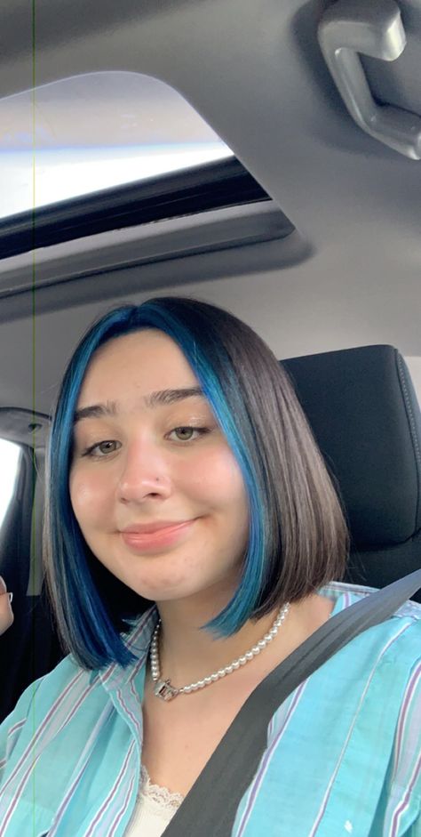 Blue Face Frame Hair, Face Frame Hair, Highlights With Brown Hair, Face Frame Highlights, Highlights Blue, Frame Highlights, Face Framing Hair, Face Frame, Blue Face