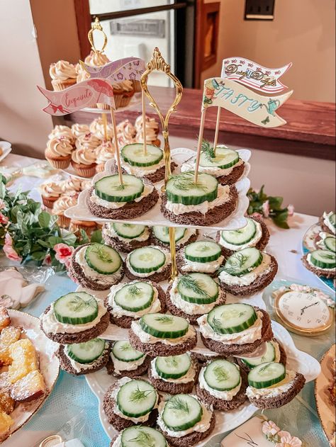 Tea Party Green Theme, Sage Green Tea Party, Tea Party Spread, Bridal Shower Tea Party Food, Green Tea Party, Psychologist Office Decor, Tea Time Party, Psychologist Office, Green Monochrome