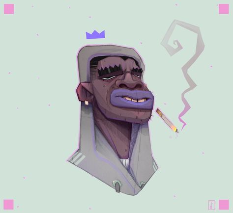 ArtStation - Character Design, François Bourdin Black Man Art Character Design, Bald Black Man, Space Music, Art Character Design, Man Art, Black Man, Flat Illustration, Male Art, Funky Art