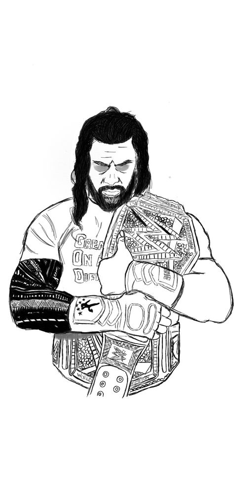 Roman Reigns drawing Roman Reigns Tattoo Design, Wwe Drawings, Roman Reigns Drawing, Wwe Gear Drawings, Roman Reigns Art, Roman Reigns Drawing Pencil, Gloves Drawing, Red Gloves, Wwe Roman Reigns