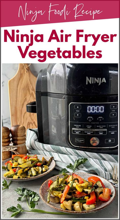 Ninja air fryer vegetables are a quick and healthy side dish made in the Ninja Foodi. Cooking vegetables in the Ninja air fryer is so easy. Transform your veggies into crispy delights with this air fryer vegetable recipe made in the Ninja Foodi! With minimal oil and maximum flavor, this recipe promises perfectly roasted vegetables in no time. #airfryervegetables #ninjaairfryervegetables #ninjafoodiairfryervegetables #airfriedvegetables Air Fryer Vegetable, Gluten Free Casserole Recipes, Air Fryer Vegetables, Ninja Air Fryer, Cooking Vegetables, Healthy Woman, Vegetable Recipe, Healthy Side Dish, Clean Eating For Beginners