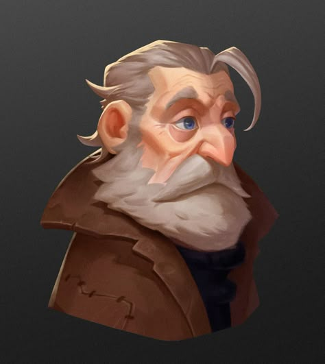 Old Man Design, Crazy Old Man Character Design, Old Man Concept Art, Old Man Character Design, Old Man Illustration, Old Character Design, Old Man Drawing, Stylised Character, Old Man With Beard