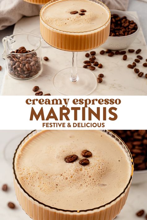 This creamy espresso martini is a robust, sophisticated cocktail made with simple ingredients. If it weren't for the cocktail glass, looking at it, you might think it's a cold brew or strong coffee drink. Creamy Espresso Martini, Espresso Martini Recipe, Espresso Martinis, Salad Dressing Recipes Healthy, Specialty Drinks, Yummy Alcoholic Drinks, Martini Recipe, Espresso Drinks, Boozy Drinks