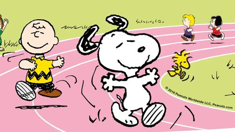 Snoopy Running, Woodstock Poster, Snoopy Pumpkin, Pumpkin Run, Peanuts Snoopy Comics, Crossing The Finish Line, Running Cartoon, Off To The Races, Running Marathon