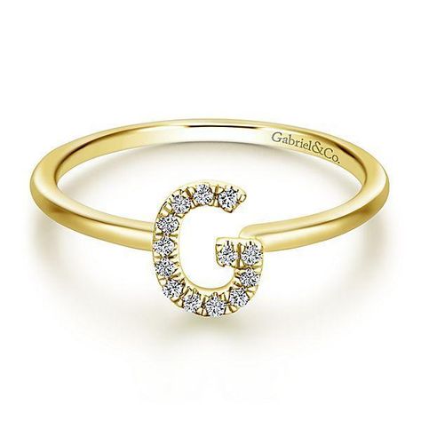 G Initial, Rose Gold Initial, Womens Rings Fashion, Colored Engagement Rings, Gold G, Letter G, Initial Ring, Gold Initial, Best Jewelry Stores