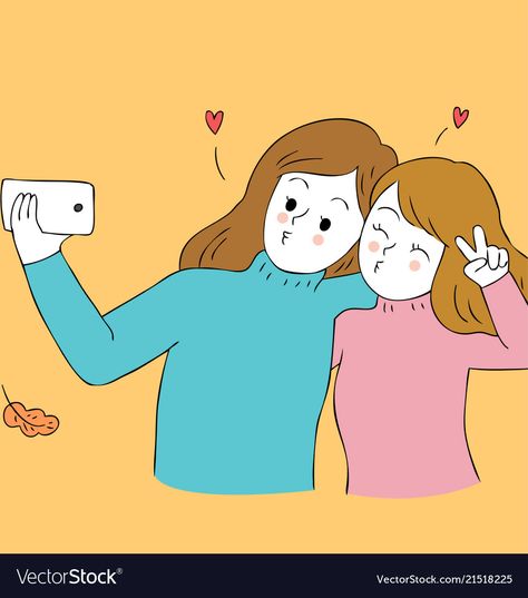 Selfie Cartoon, Cartoon Friends, Friends Selfie, Friends Picture Frame, Best Friends Cartoon, Boy Gif, Friend Pictures Poses, Cute Autumn, Parenting Videos